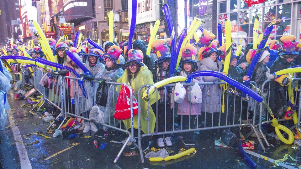 Revelers gather in Times Square in New York