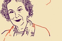 A drawing of Margaret Atwood
