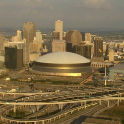 Aerial video of the Superdome in New Orleans