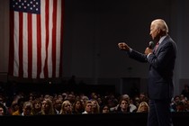 Joe Biden speaks to a crowd in Las Vegas in October 2019