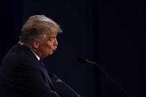 Donald Trump during the first U.S. presidential debate on September 29, 2020