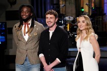 Paul Mescal (center) in a promo for “SNL”