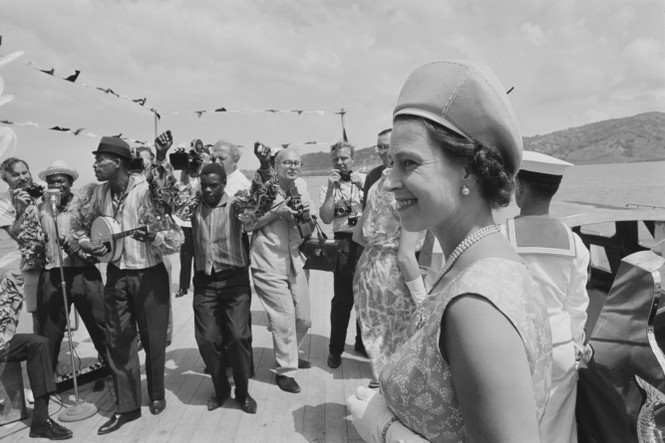 Picture of Queen Elizabeth II during a Commonwealth visit to the Caribbean, March 1966. (Photo by Express/Hulton Archive/Getty Images)