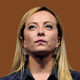 A portrait of Italian politician Giorgia Meloni