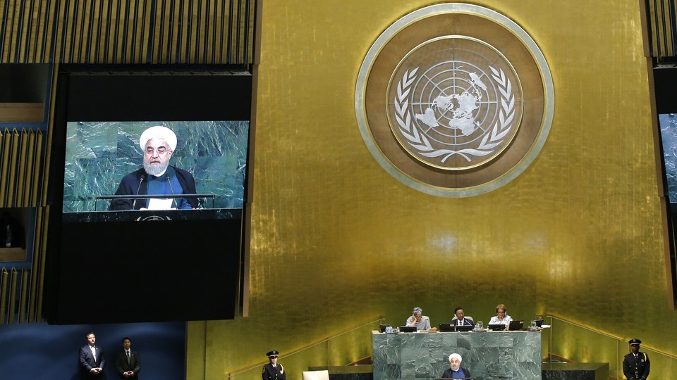 Iranian President Hassan Rouhani addresses the UN General Assembly.