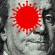 An illustration of Ben Franklin with a coronavirus over his eye.
