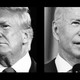 Black-and-white headshot photos of Donald Trump and Joe Biden
