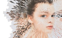 A fragmented image of a child