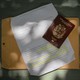 A photograph of immigration papers