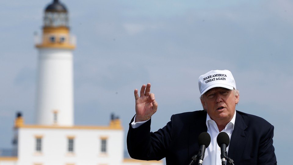 President-elect Donald Trump at Turnberry, a golf course he owns in Scotland