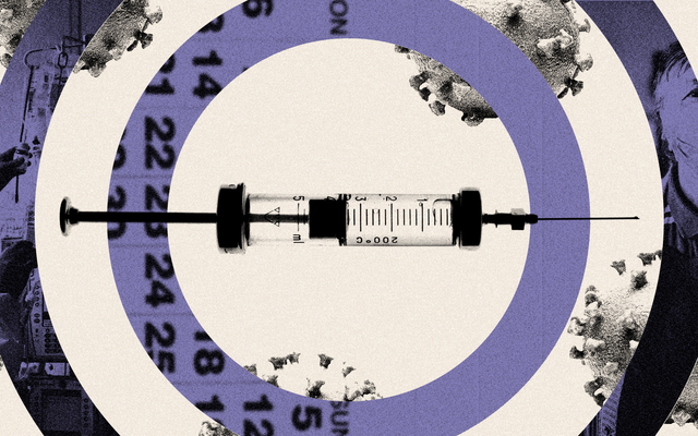 Illustrations of a vaccine syringe