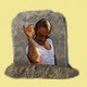 Pixelated headstones with Crying Jordan and Salt Bae memes imposed on them
