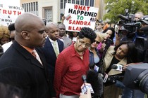 Geneva Reed-Veal, mother of Sandra Bland, arrived at the March arraignment of former Trooper Brian Encinia for perjury related to Bland's death.