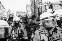 Police at protest in Canada