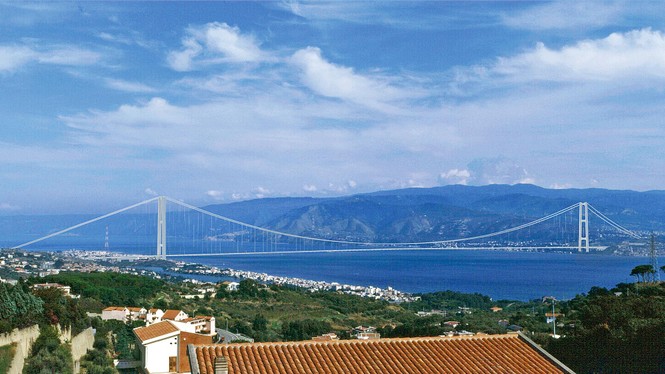Bridge along the strait of Messina