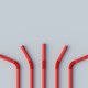 Five red straws fanned out