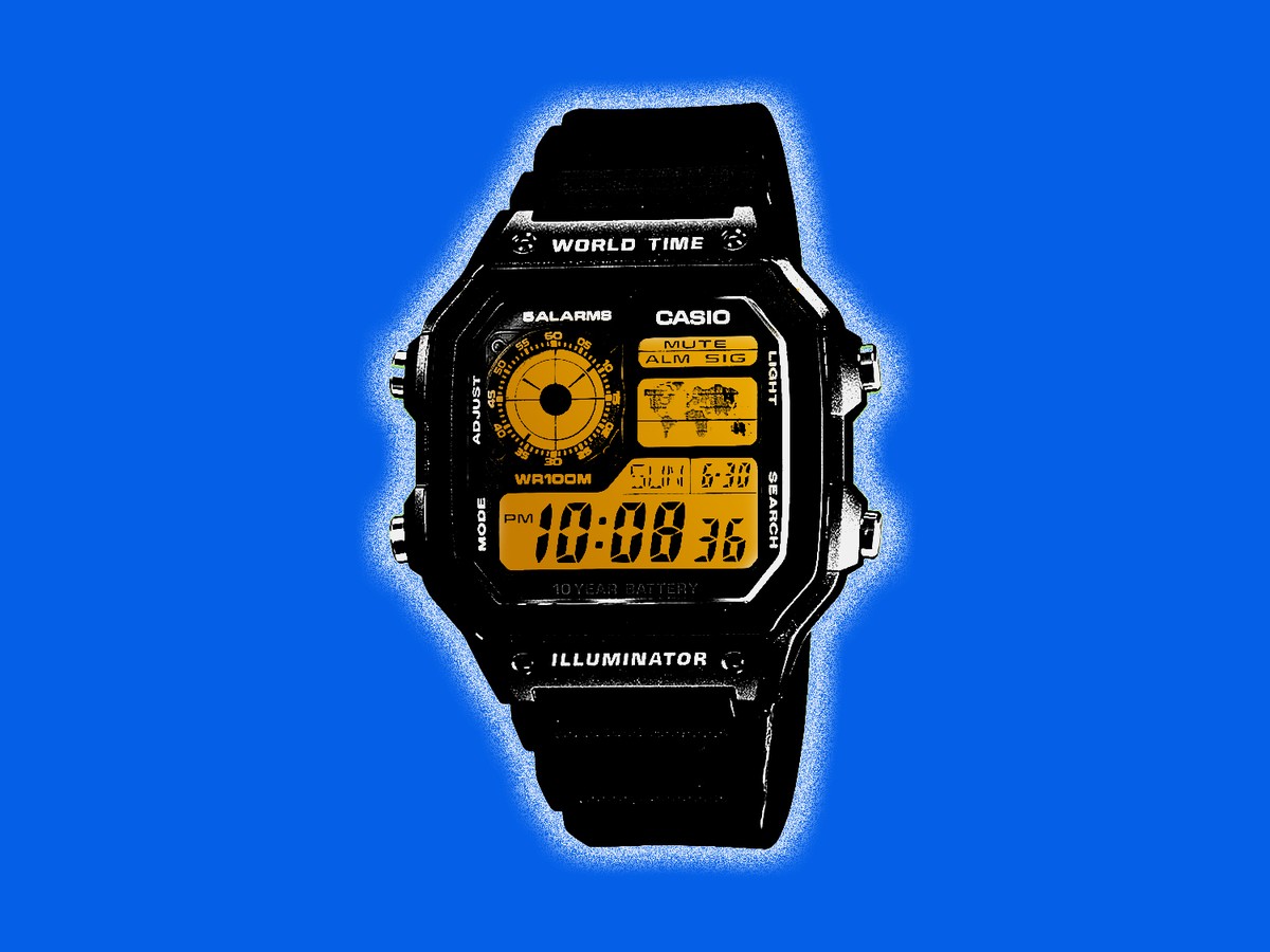 Casio men's world time digital watch new arrivals