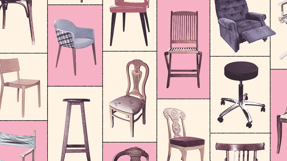 A collage of chairs