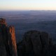 Sunset over desert rocks